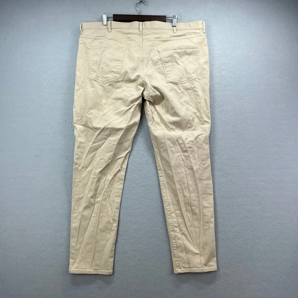 Proper Cloth Pants Mens 44x32 Novara Tan Khaki Slub Stretch Office Twill Modern